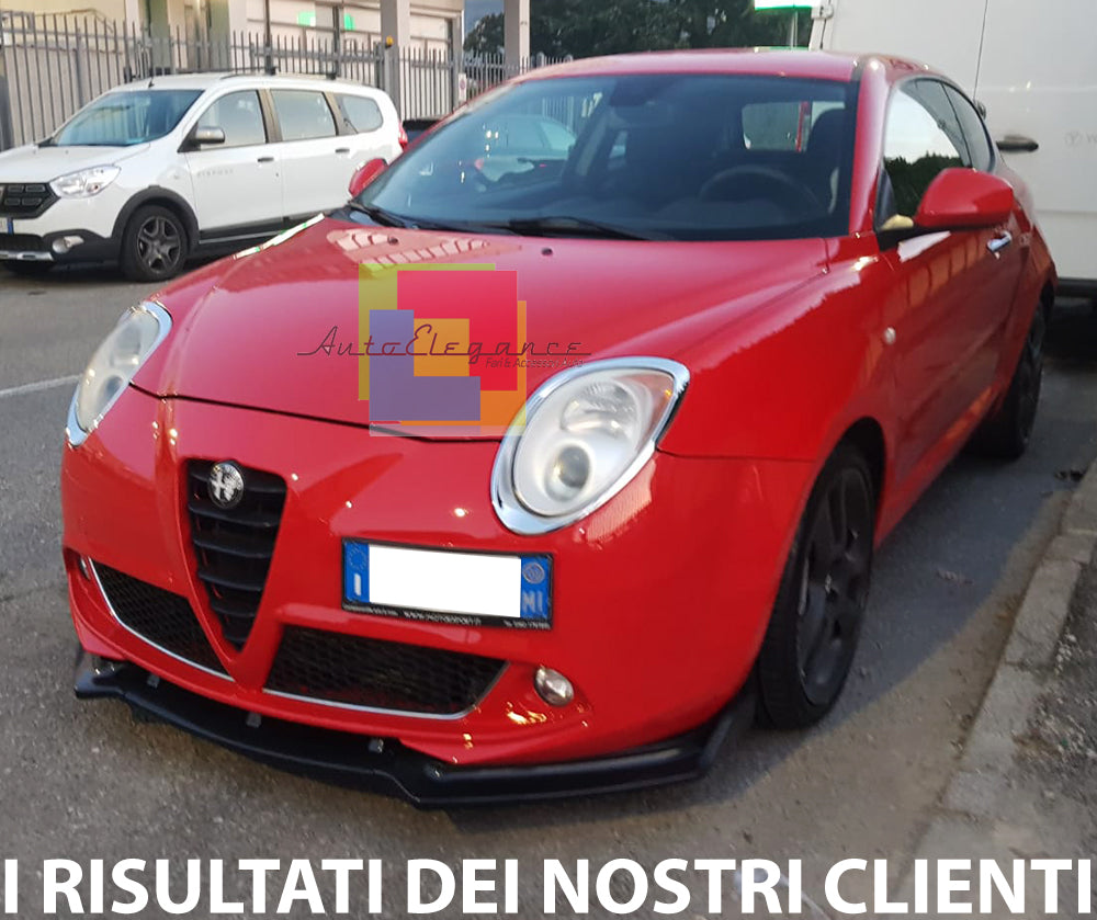 ALFA ROMEO MITO 2008-2020 SPOILER LAMA SOTTO PARAURTI ANTERIORE ABS NERO SPLITTER AUTOELEGANCERICAMBI