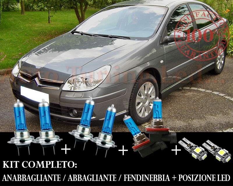 CITROEN C5 II 04-08 SET COMPLETO LAMPADE BLU XENON + POSIZIONE A LED AUTOELEGANCERICAMBI