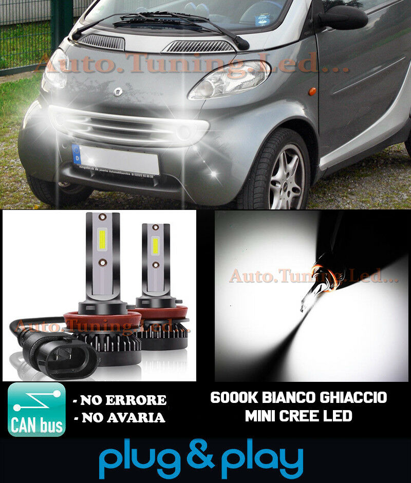 LAMPADE FENDINEBBIA A LED CREE SMART FORTWO 450 CAMBUS BIANCO GHIACCIO 8000LM