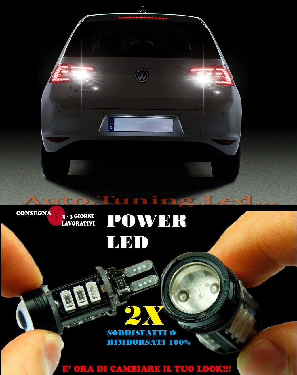 VOLKSWAGEN GOLF 7 6000K LED REVERSING LIGHTS T15 W16W CANBUS NO ERROR