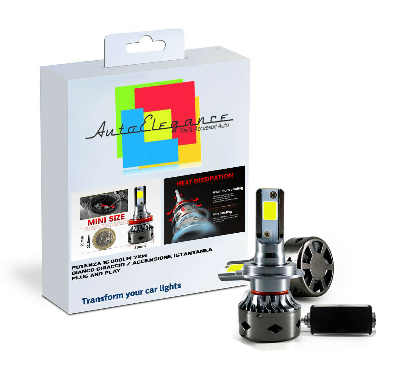 LOW BEAM HIGH BEAM LED H1 INSTANT NO FAILURE 12,000LM