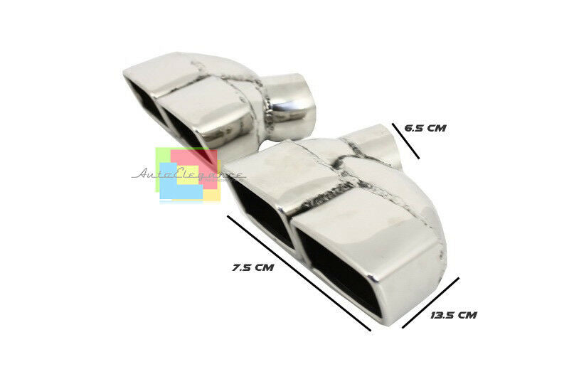 TERMINALI DI SCARICO ACCIAIO INOX CROMATO PER AUDI A6 4F C6 AVANT 2004-2011