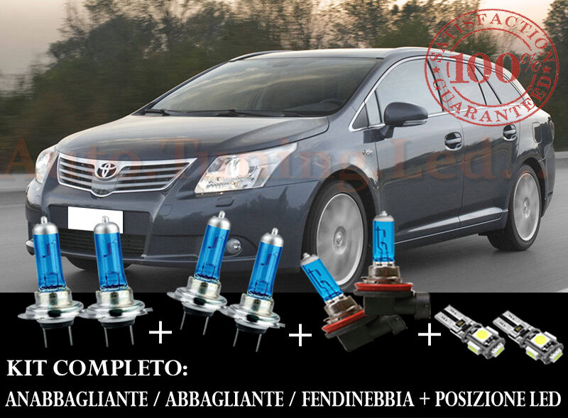 TOYOTA AVENSIS 2007-2012 SET COMPLETO LAMPADE BLU XENON + POSIZIONE A LED
