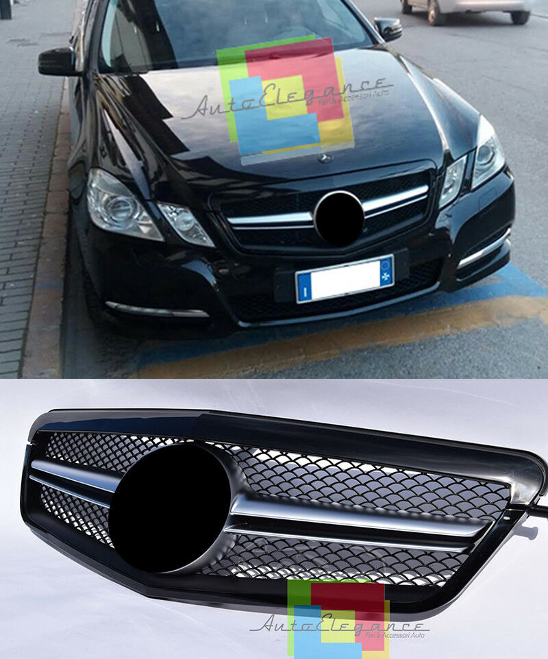 FRONT GRILLE MERCEDES E-CLASS W212 S212 2009-2012 DESIGN E63 BLACK AMG