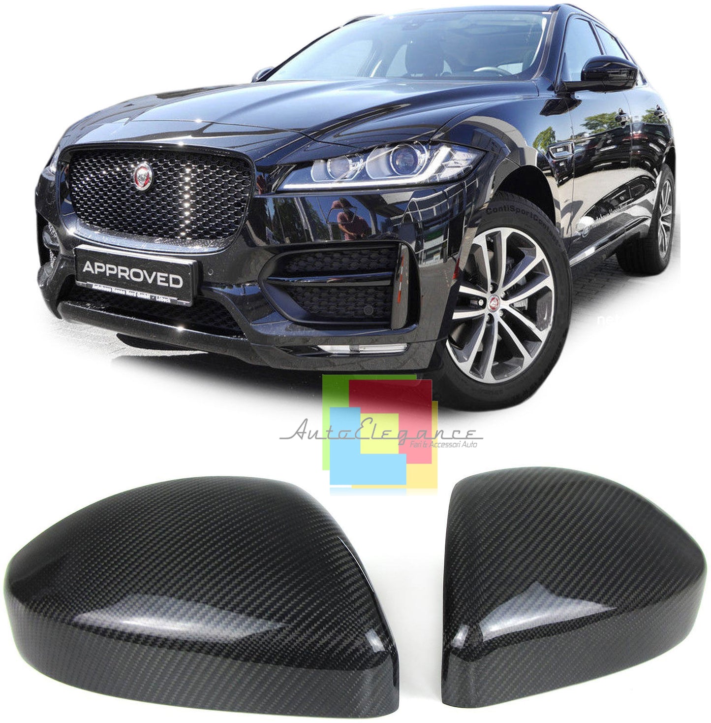 JAGUAR F-PACE CARBON LOOK REPLACEMENT MIRRORS ABS MIRROR CAPS