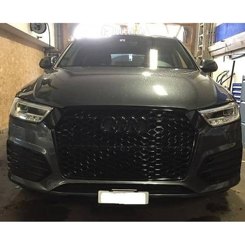 BLACK FRONT GRILLE RSQ3 AUDI Q3 2016-2019 HONEYCOMB GRILLE