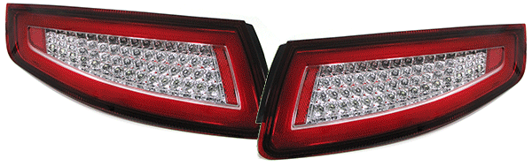 COPPIA FARI POSTERIORI A LED Lightbar ROSSO-CHIARO per Porsche 911 997 Coupe Cabrio 04-08 AUTOELEGANCERICAMBI