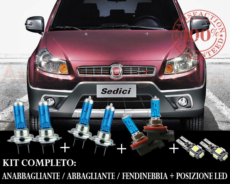 FIAT SEDICI SET COMPLETO LAMPADE BLU XENON + POSIZIONE A LED