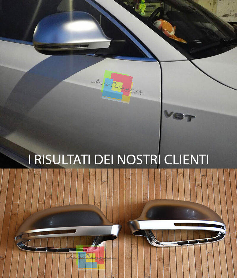 COPERTURE SATINATE SPECCHI AUDI S3 A3 8P 2008-5/2010 CALOTTE PER FRECCIA A LED AUTOELEGANCERICAMBI