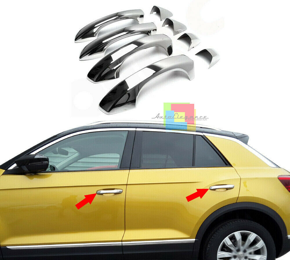 VW T-ROC T ROC 2017+ MODANATURA MANIGLIE CROMATE INOX ADESIVE 3M