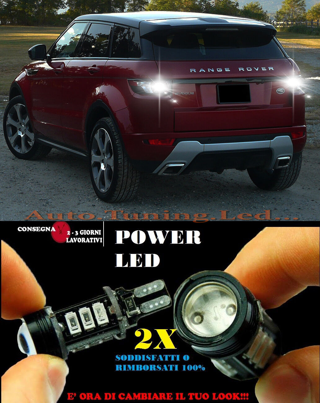 RANGE ROVER EVOQUE 6000K LAMPADE RETROMARCIA A LED T15 W16W CANBUS NO ERROR