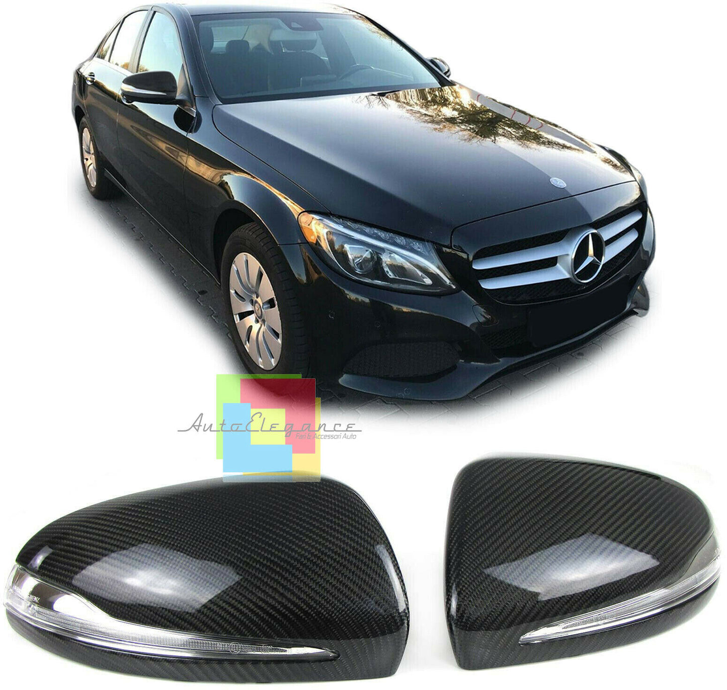 MERCEDES S-CLASS W222 CARBON LOOK REPLACEMENT MIRRORS ABS MIRROR CAPS