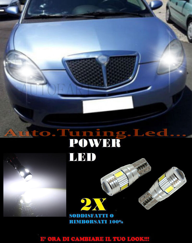 LUCI POSIZIONE LANCIA Y YPSILYN 05-11 CANBUS T10 BIANCO 6 LED SUPER QUALITA