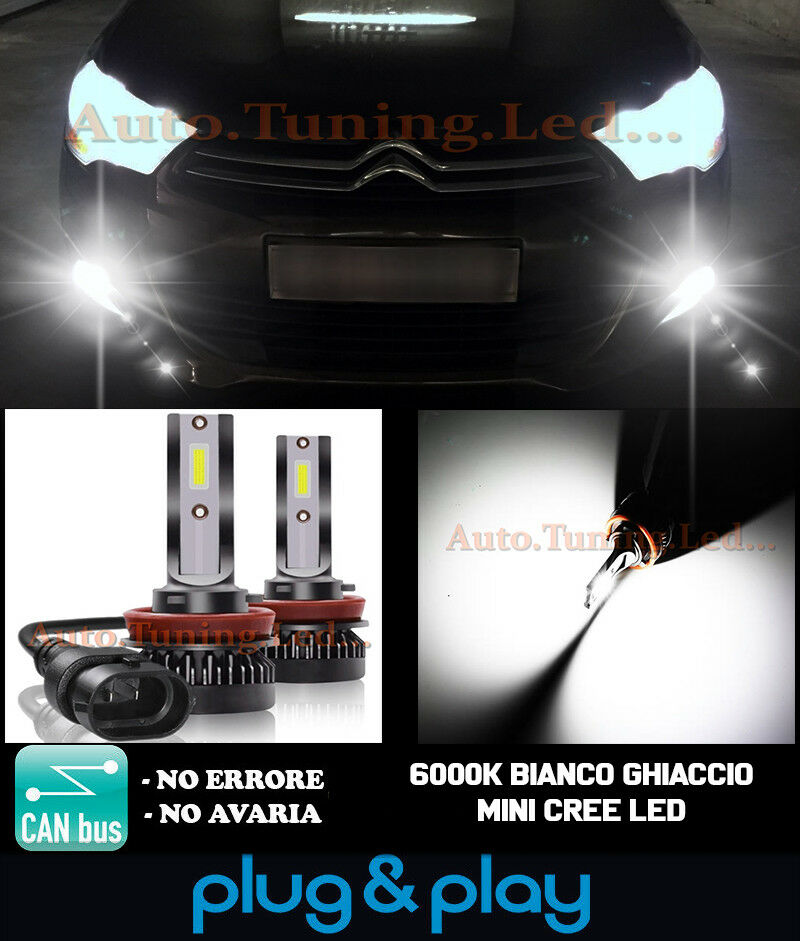 LAMPADE FENDINEBBIA A LED CREE CITROEN C4 II CAMBUS BIANCO GHIACCIO 8000LM
