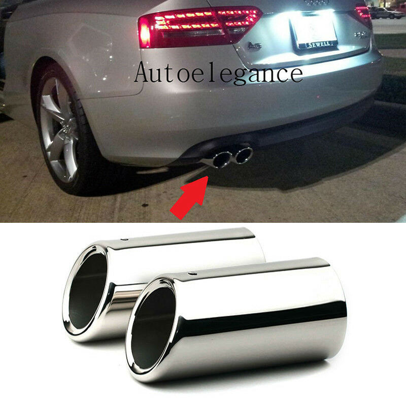 TERMINALI DI SCARICO CROMATI ACCIAIO INOX SLINE LOOK PER AUDI A5 2007-2014