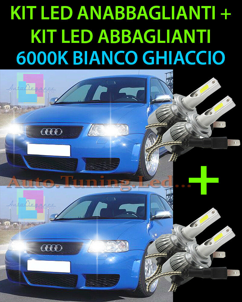 KIT LED LAMPADE ABBAGLIANTI & ANABBAGLIANTI PER AUDI A3 8L 1996-2003 -.