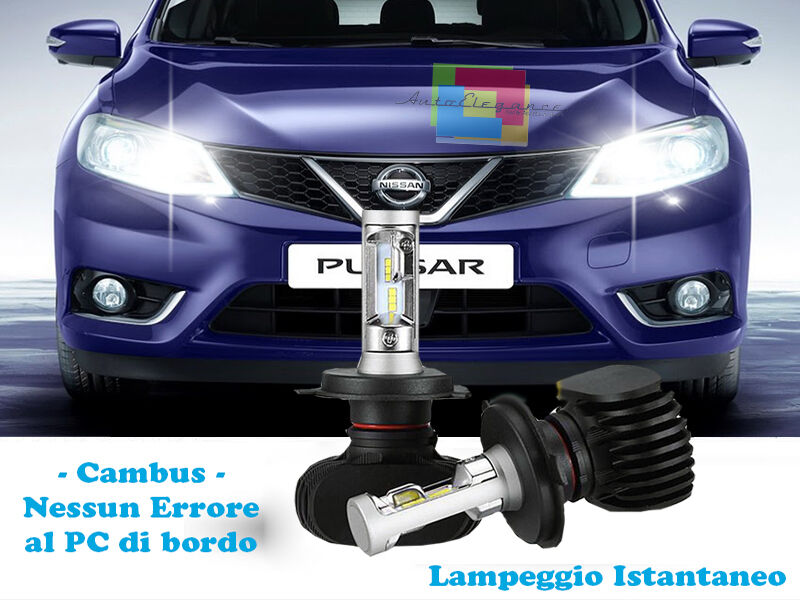 LAMPADE ABBAGLIANTI LAMPEGGIO ISTANTANEO A LED NISSAN PULSAR 2014+ CREE