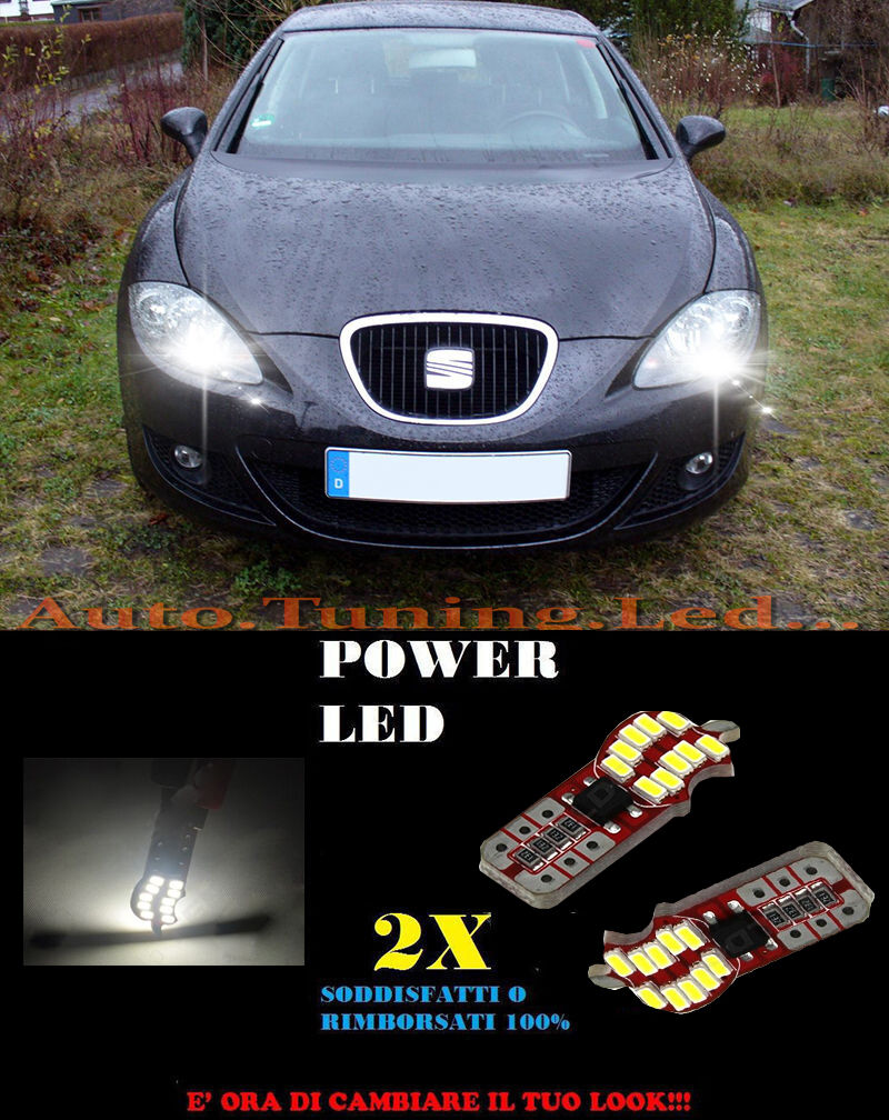 LUCI POSIZIONE SEAT LEON 1P 05-12 CANBUS T10 BIANCO 20 LED SUPER QUALITA