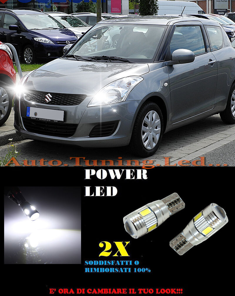 LUCI POSIZIONE SUZUKI SWIFT FZ NZ 2011+ CANBUS T10 BIANCO 6 LED SUPER QUALITA