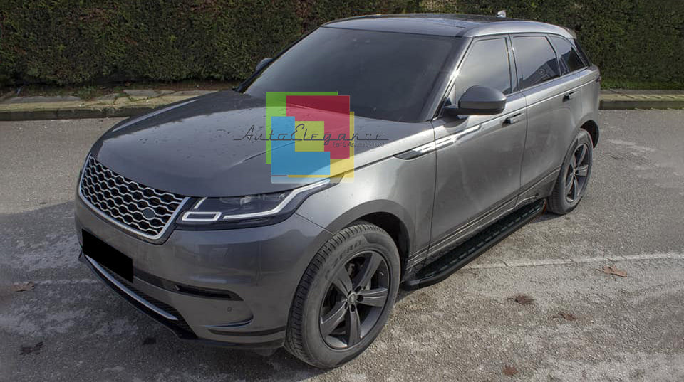 PEDANE LATERALI RANGE ROVER VELAR 2017+ SOTTO PORTA ANTISCIVOLO NERE