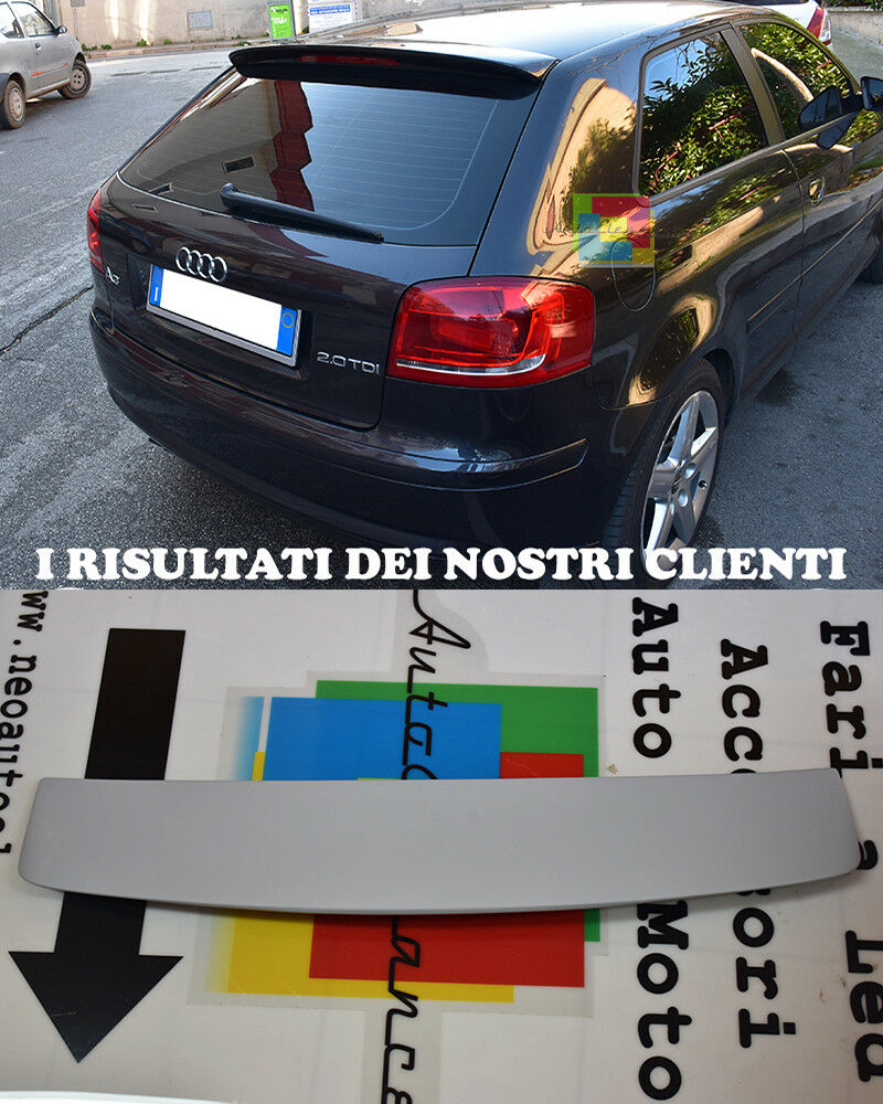 SPOILER POSTERIORE SUL TETTO AUDI A3 8P 2003 - 2012 3 PORTE LOOK S-LINE S3 -1-