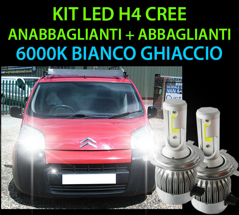KIT LED LAMPADE ABBAGLIANTI & ANABBAGLIANTI PER CITROEN NEMO 2008 IN POI -.