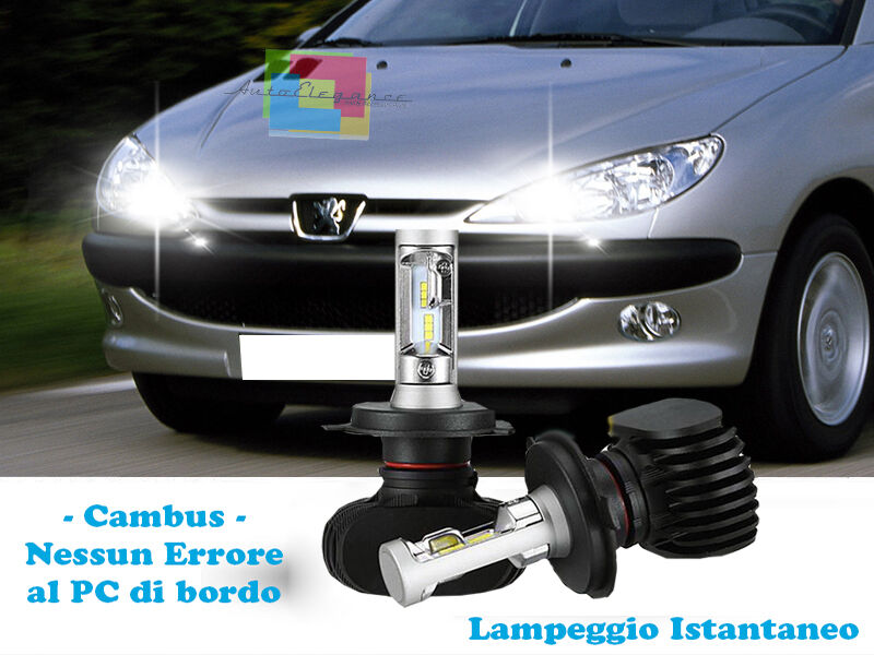 LAMPADE ABBAGLIANTI LAMPEGGIO ISTANTANEO A LED PEUGEOT 206 98-08 CREE