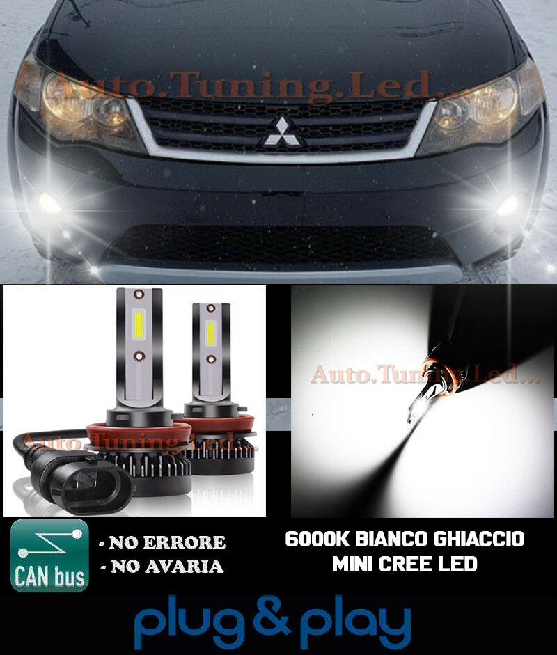 LAMPADE FENDINEBBIA A LED CREE MITSUBISHI OUTLANDER II CAMBUS GHIACCIO 8000LM