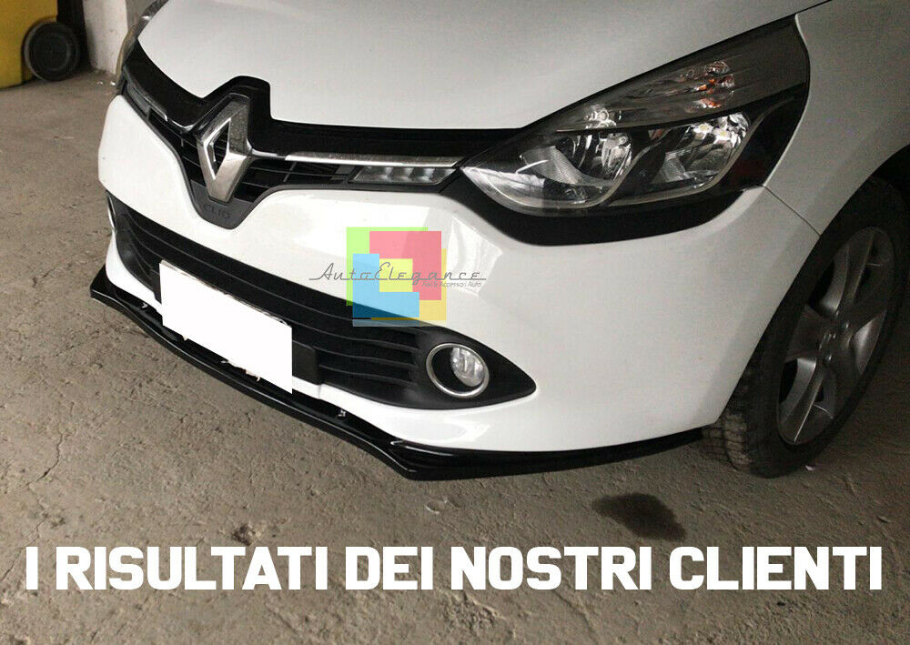 RENAULT CLIO IV 2012+ LIP SPOILER UNDER FRONT BUMPER ABS / PLASTIC BLACK