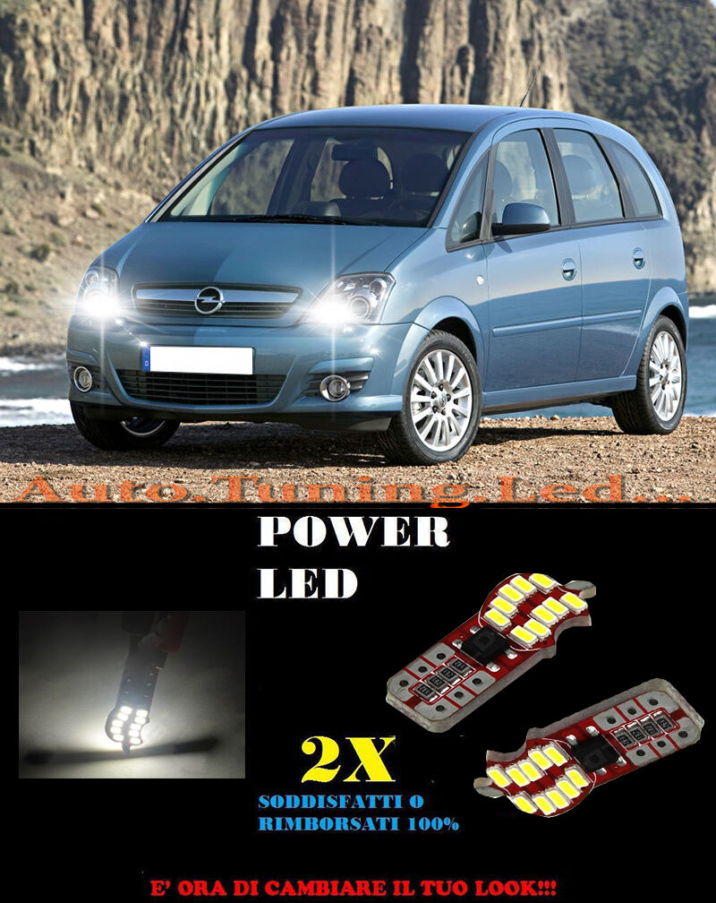 LUCI POSIZIONE OPEL MERIVA 03-10 CANBUS T10 BIANCO 20 LED SUPER QUALITA