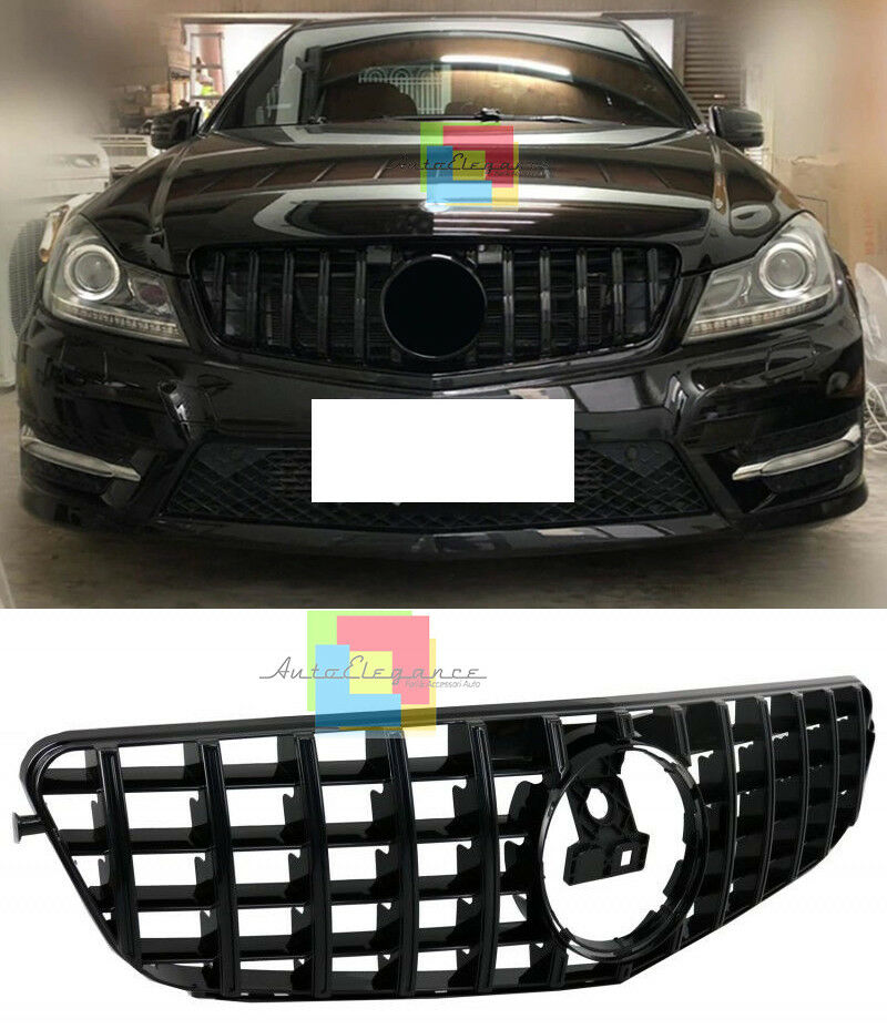 GRIGLIA ANTERIORE MERCEDES C W204 07-14 MASCHERINA AMG PANAMERICANA NERO LUCIDO
