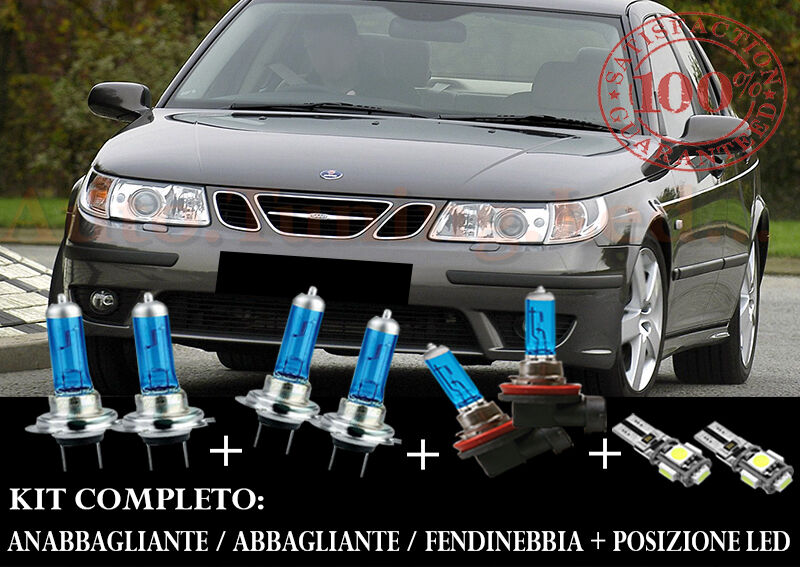 SAAB 9-5 1997-2010 COMPLETE SET BLUE XENON LAMPS + LED POSITION