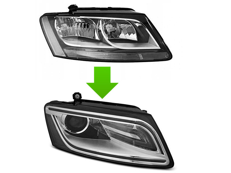 COPPIA FARI ANTERIORI AUDI Q5 8R 2012-2017 DIURNE LED DRL LENTICOLARI AUTOELEGANCERICAMBI