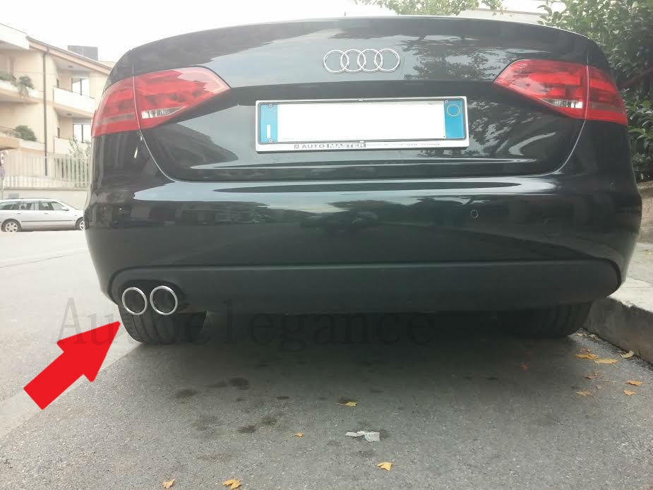 TERMINALI DI SCARICO CROMATI ACCIAIO INOX LOOK SLINE PER AUDI A4 B8 8K 2008-2015