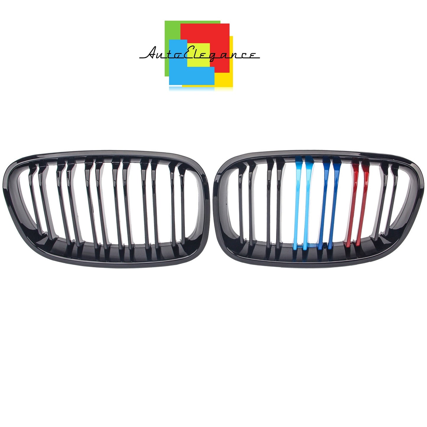MUSTACHE GRILLE SERIES 1 F20 F21 2010 - 2015 M LOOK 3 COLORS DOUBLE KIDNEY GLOSSY BLACK NEWS