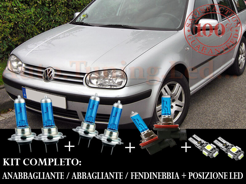 VW GOLF IV 4 SET COMPLETO LAMPADE BLU XENON + POSIZIONE A LED
