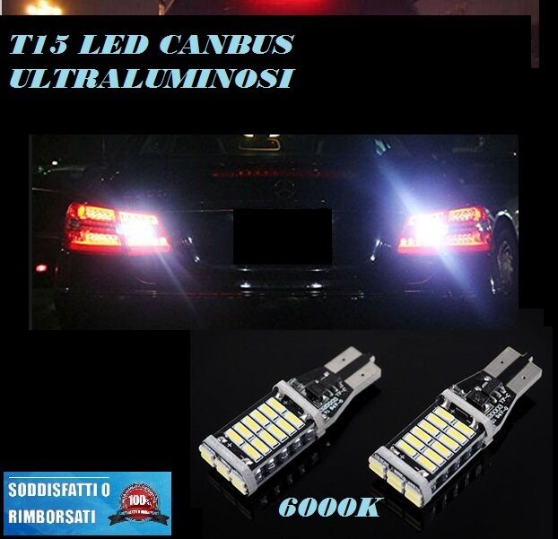 BMW SERIE 5 F10 6000K LAMPADE RETROMARCIA A LED T15 W16W CANBUS FREE ERROR AUTOELEGANCERICAMBI