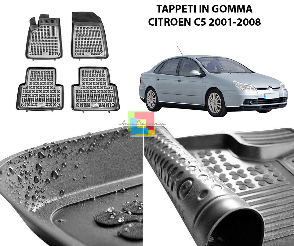 CITROEN C5 2001-2008 TAPPETINI AUTO IN GOMMA - TAPPETI TOP QUALITA -1 AUTOELEGANCERICAMBI