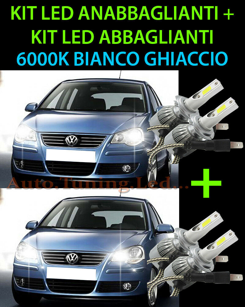KIT LED LAMPADE ABBAGLIANTI & ANABBAGLIANTI PER VW POLO 9N3 2001-2008 -.