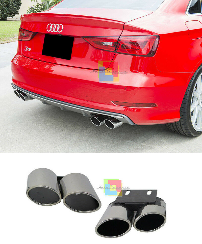 AUDI A3 8V SEDAN SPORTBACK DOUBLE EXHAUST TIPPER STAINLESS STEEL LOOK S3