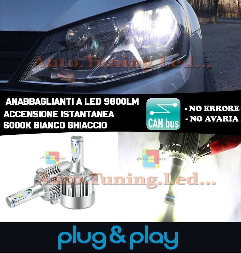 LED LOW BEAM HEADLIGHTS VW GOLF 7 VII 2012+ NO FAILURE 9800LM PLUG AND PLAY .-