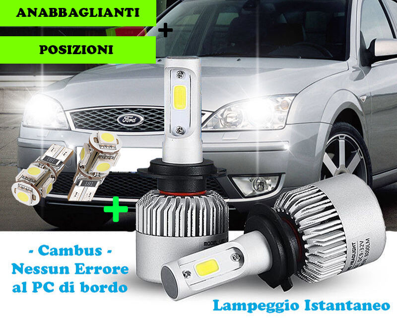 LAMPADE ANABBAGLIANTI + POSIZIONI T10 LED FORD MONDEO III 00-07 6000K CREE