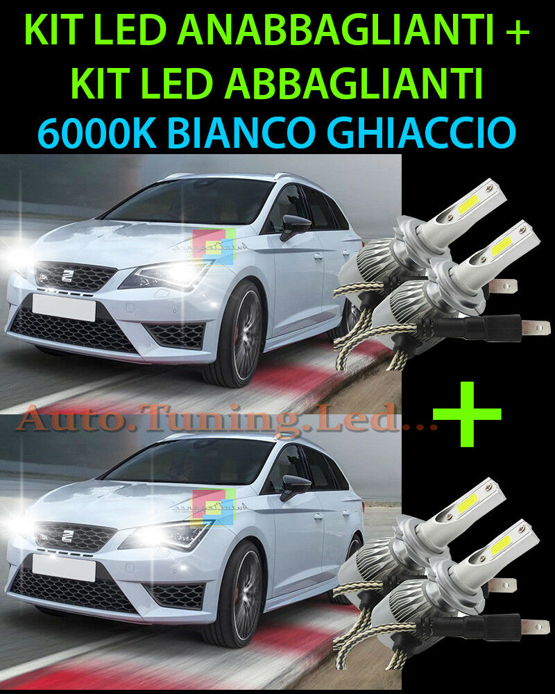 LED KIT HIGH BEAM & LOW BEAM LAMPS FOR SEAT LEON 5F 2012 ONWARDS -.