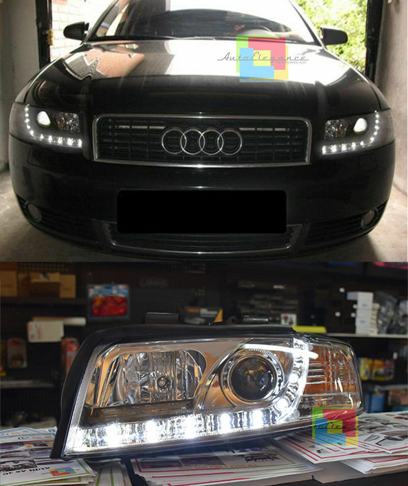 LED HEADLIGHTS DAYTIME DRL AUDI A4 B6 8E 2000-2004 SPORT HEADLIGHTS
