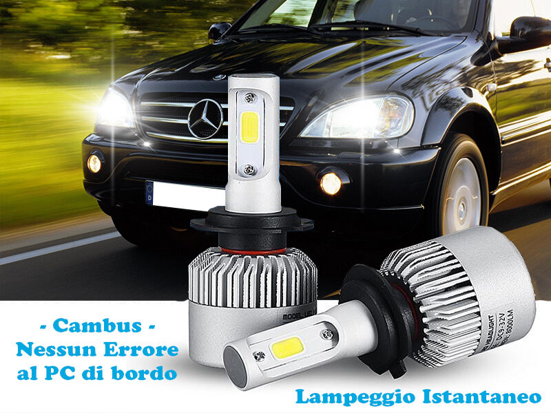 LAMPADE ABBAGLIANTI LED MERCEDES M W163 LAMPEGGIO ISTANTANEO 6000K