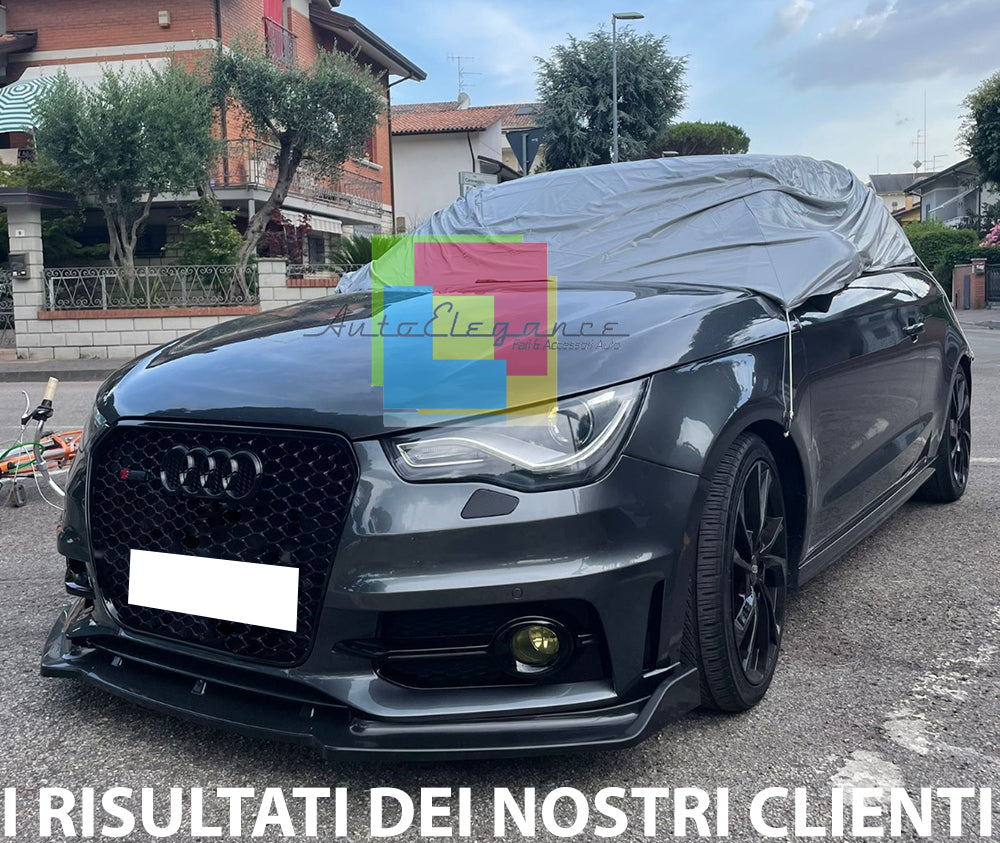 AUDI A1 2010-2016 LAMA SOTTO PARAURTI ANTERIORE ABS LOOK SPORTIVO NERO SPLITTER RS1 AUTOELEGANCERICAMBI