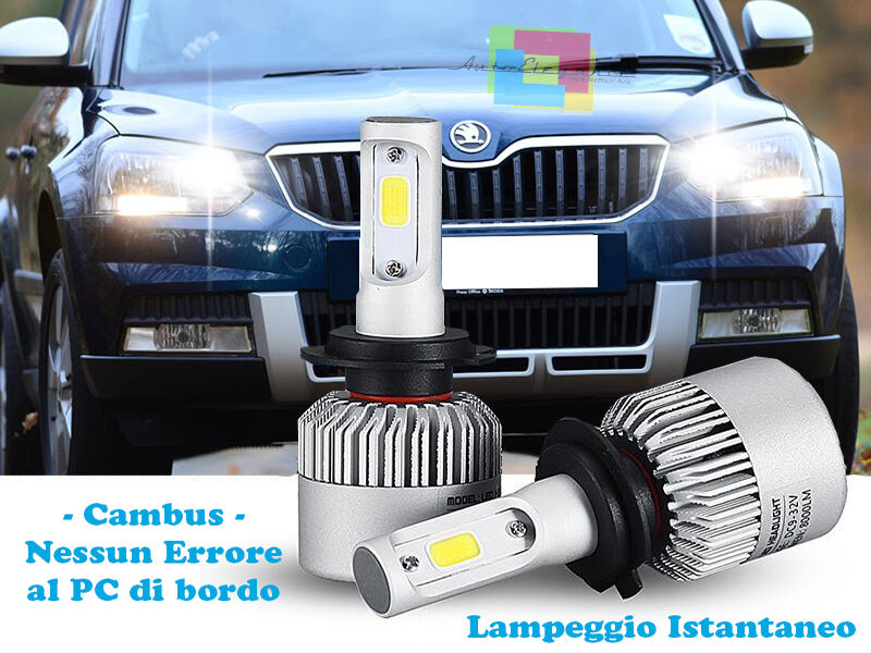 LAMPADE ABBAGLIANTI LED SKODA YETI 2014+ LAMPEGGIO ISTANTANEO 6000K