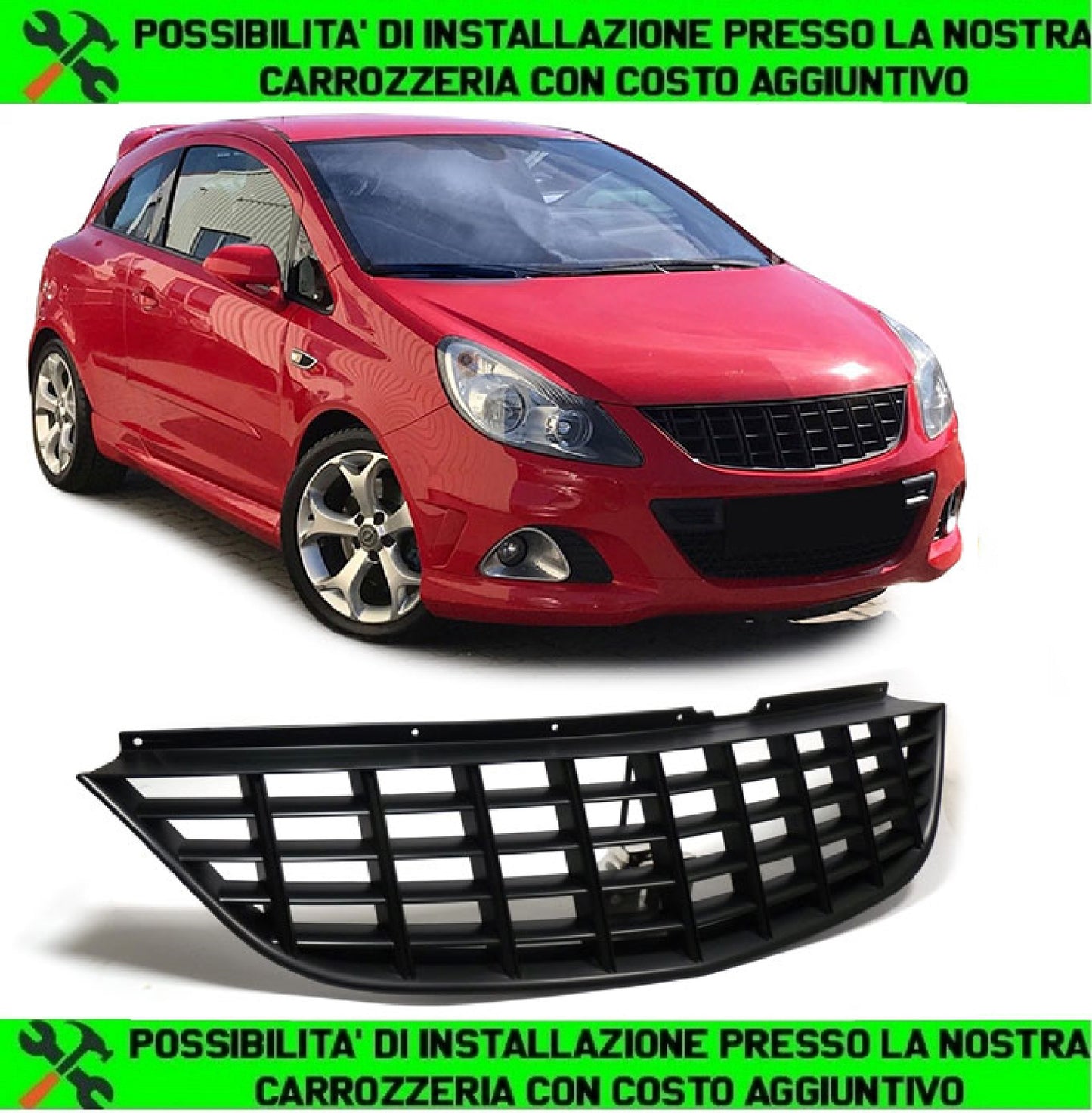 Griglia look Sport emblema nero per Opel Corsa D 06-10
