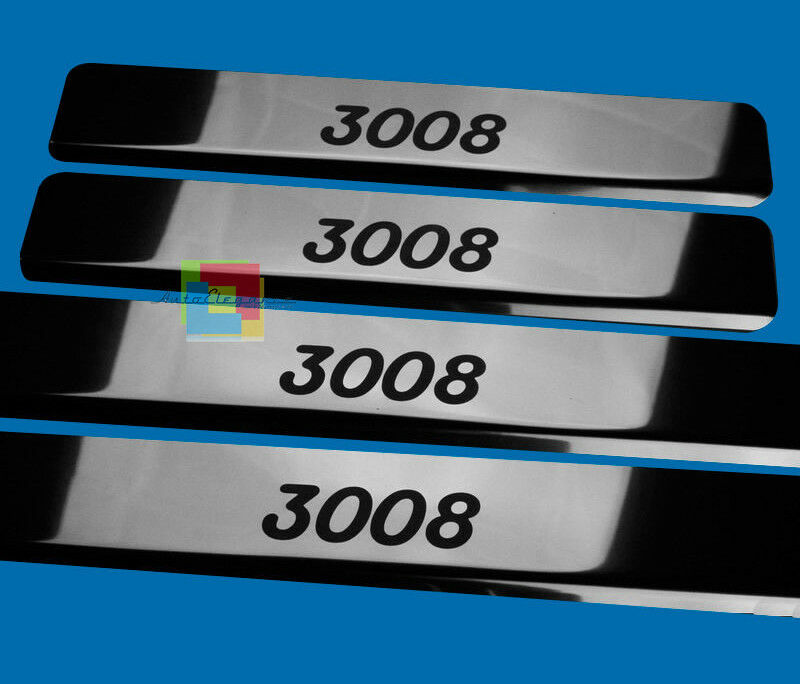 PEUGEOT 3008 2009+ CHROME ADHESIVE DOOR SILL SPORTS LOOK 4 PIECES