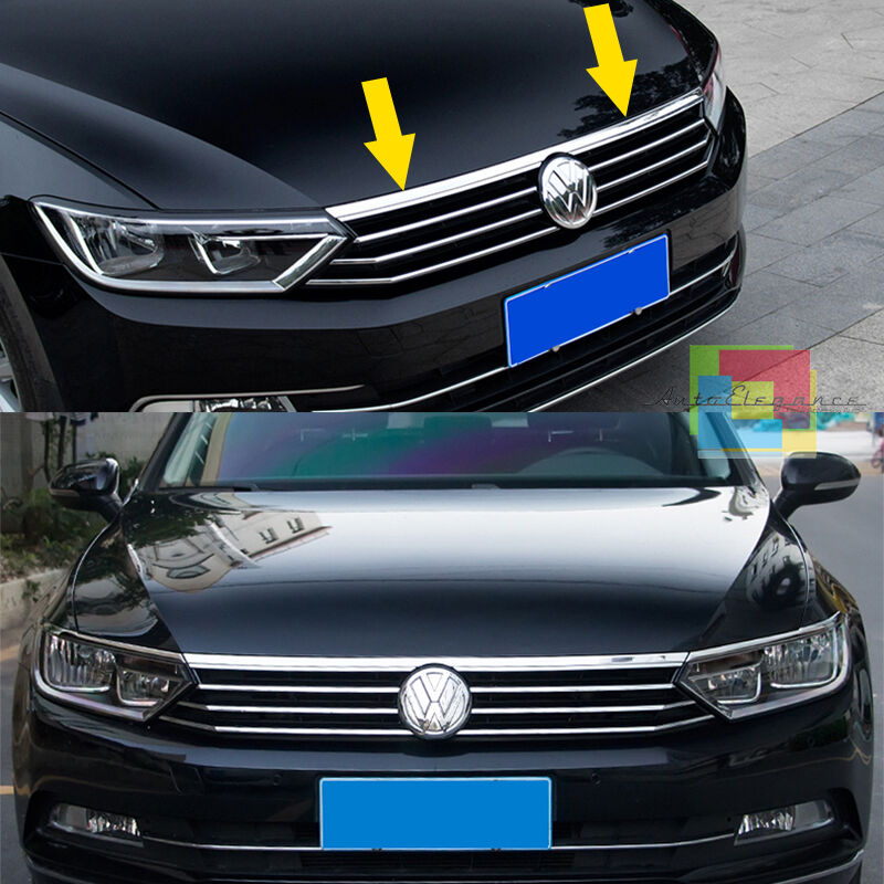 MODANATURA ADESIVA VW PASSAT B8 2015+ CROMATURA COFANO ANTERIORE ACCIAIO -